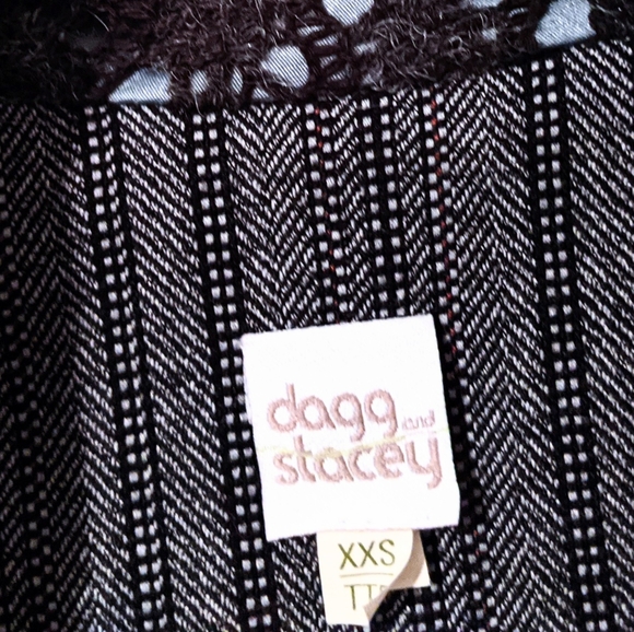 Dagg & Stacey Grey, Blue Belted Flattering Lined Pinstriped Blazer. XXS - Picture 7 of 16